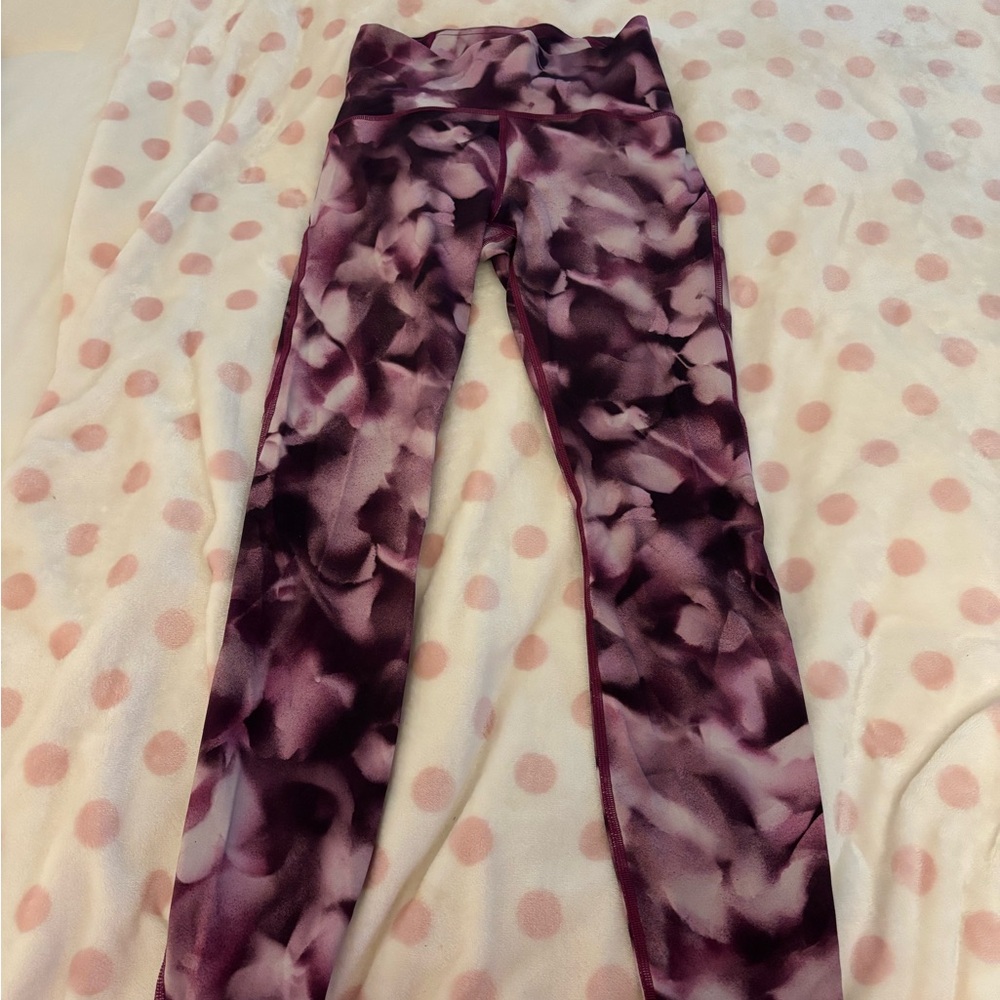 lululemon athletica Purple Wash Pattern Leggings